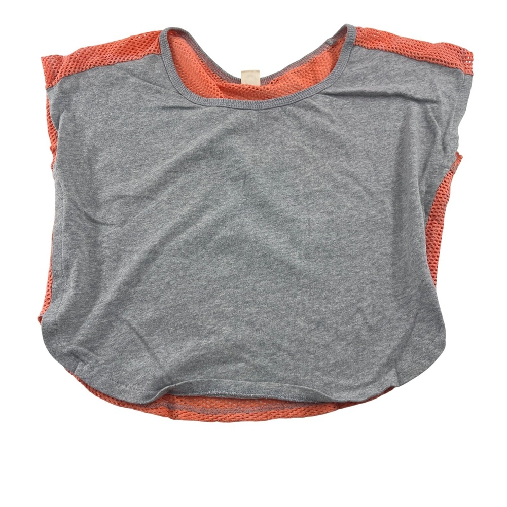 Roxy Women's Mesh Overlay Top Small Gray & Coral oversizedβ